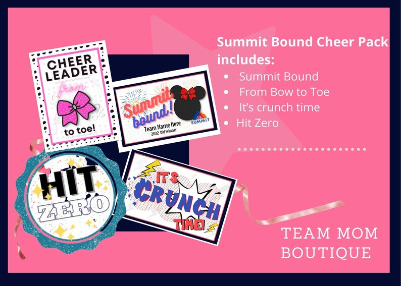 Cheer Printables Bundle Gift for Cheer Team Cheer Comp - Etsy