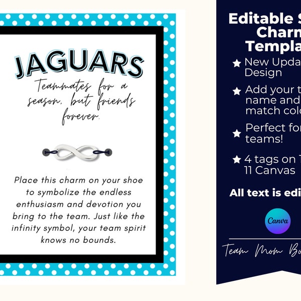 Editable Shoe Charm Template | Team Printables |Canva Templates