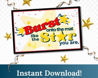 Cheer Printables | Starburst Favor Tag | Burst onto the Mat