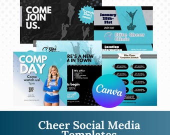 Cheer Team Templates| Editable Cheer FlyerTemplate | Canva Template| Cheer Comp Day Template