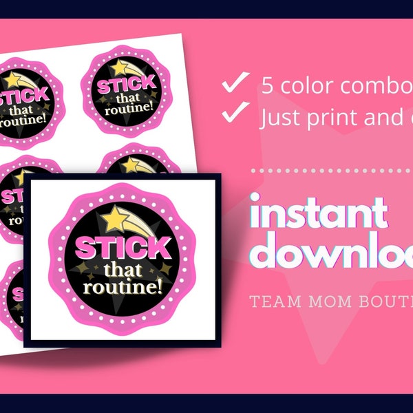 Cheer Printables | Team Gift Ideas | Stick that Routine| Pixy Stix Gift