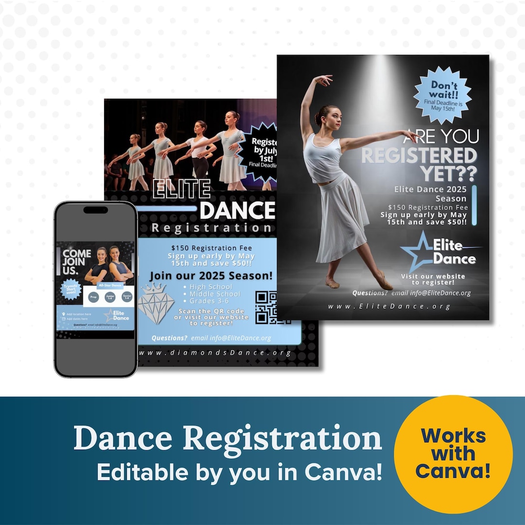 Register Form Flyer Dance Registration Flyer Template: Editable Tryout Sign-up Form ...
