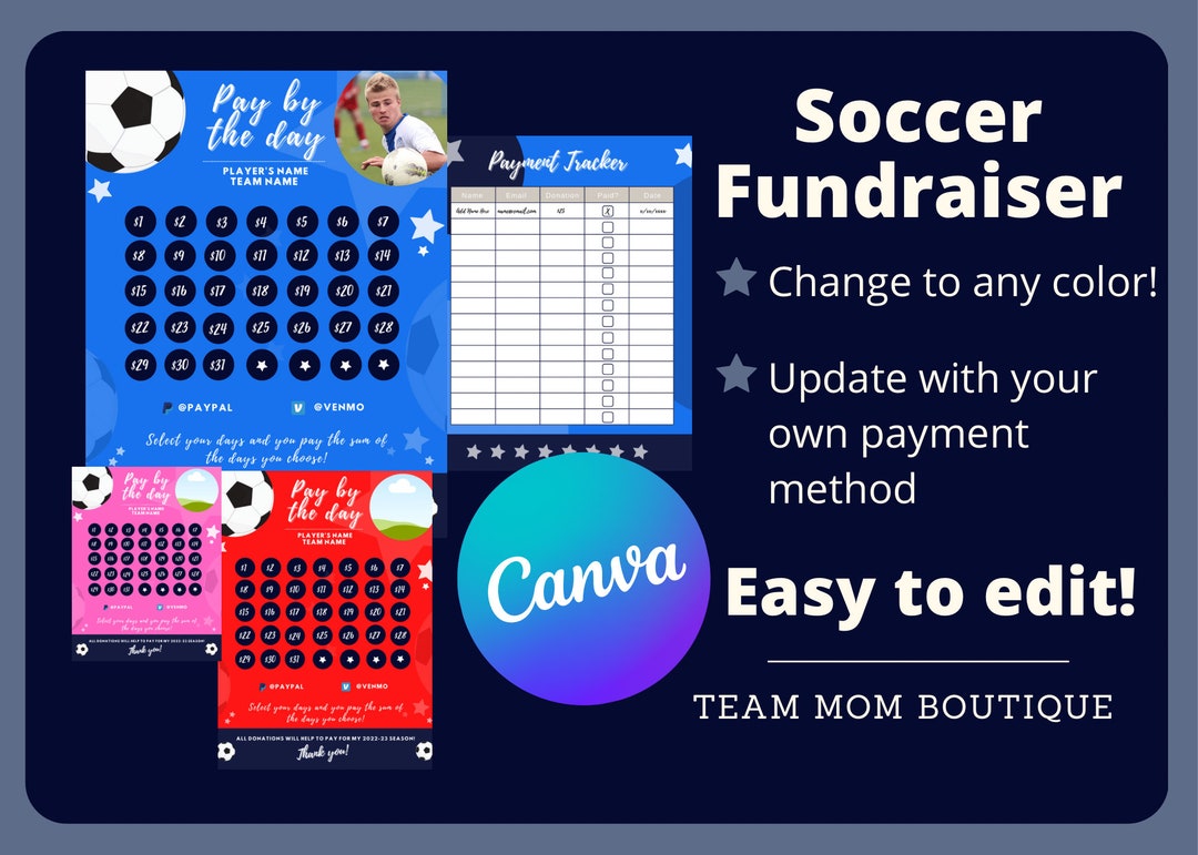 Soccer Calendar Fundraiser Soccer Team Fundraiser Soccer Team Ideas Etsy