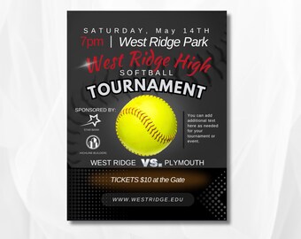 Customizable Softball Tournament Flyer Template |