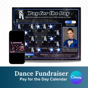 Dance Fundraiser Calendar: Editable Canva Template (Digital Download