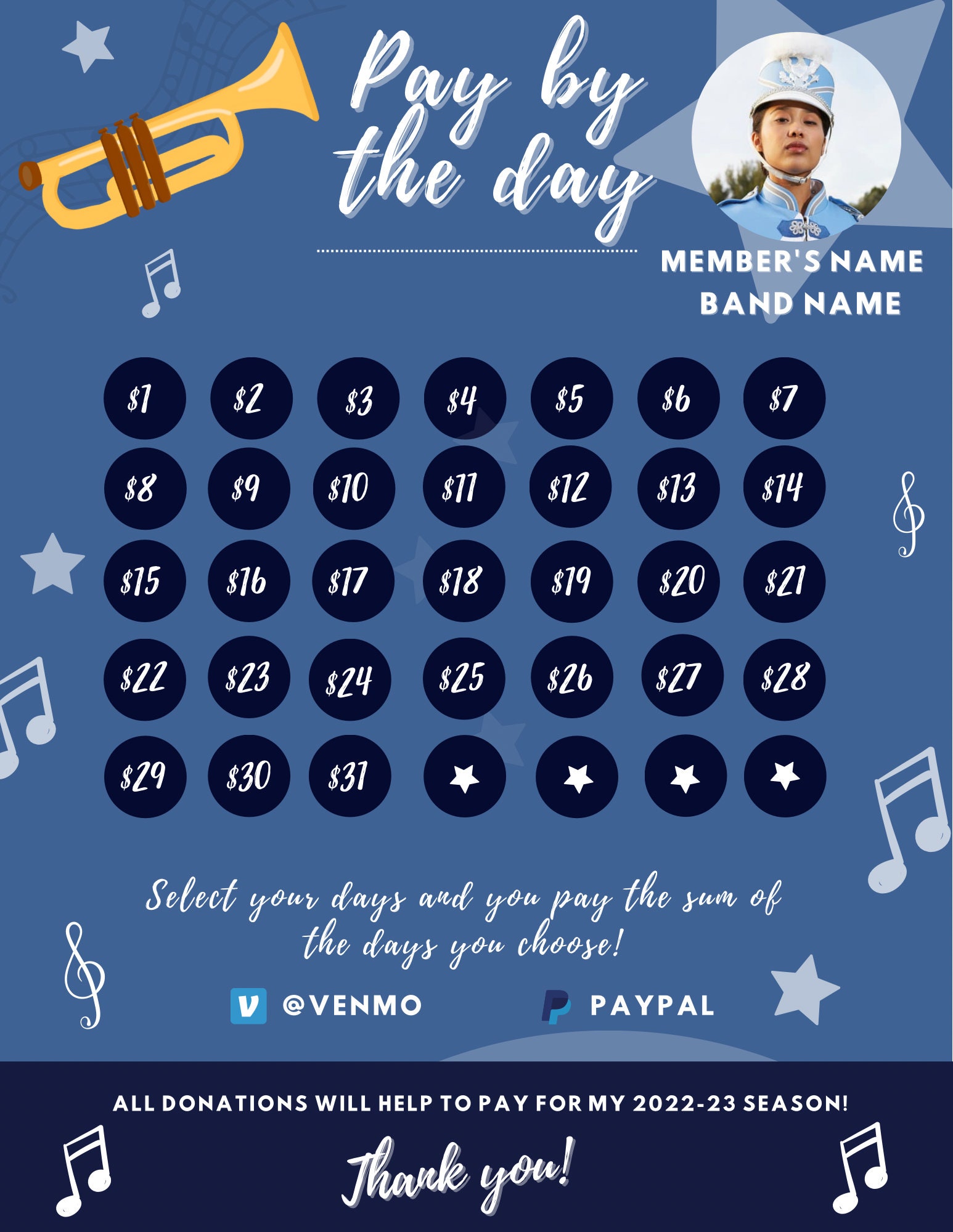 Band Calendar Fundraiser Band Fundraiser Marching Band Ideas - Etsy
