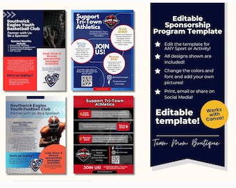 Customizable Sponsorship Template for Teams & Programs - Editable Design – Works with Canva