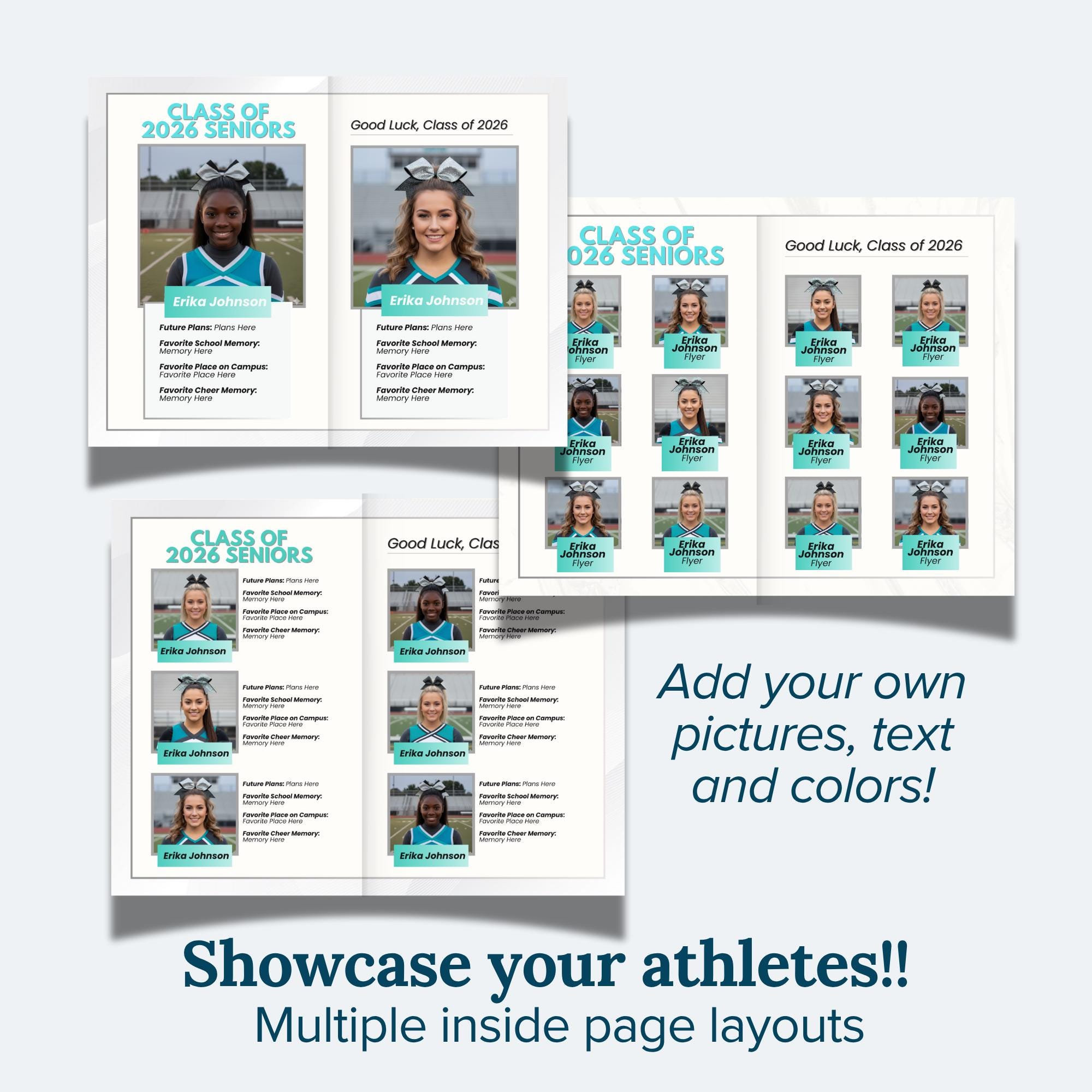 Cheer Senior Night Program Template • 8.5x11 Two-sided • Multiple Page ...