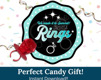 Cheer Printables | Cheer Team Gift| Summit Ring Printable | Candy Team Gift Idea | Ring Pop Gift Tag | Summit Gift