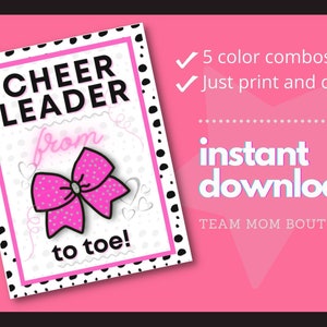 Cheer Printables | Team Gift Ideas | From Bow to Toe| Team Gift Idea