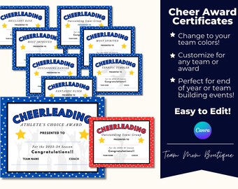 Cheer Award-certificaat | Cheer-afdrukbare items | Cheer-certificaat