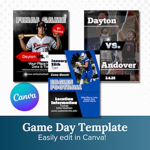 Football Social Media Canva Template | Canva Sports Templates | Customizable Football Instagram Facebook X Post