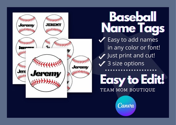 Baseball Name Tags Baseball Printables Baseball Team Ideas Etsy Baseball Name Tags Baseball Printables Baseball Team Ideas Etsy