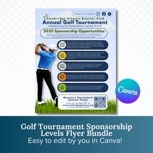 Golf Sponsorship Levels Flyer Bundle – Canva Template + Sponsorship Toolkit