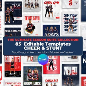 Editable Cheer & Stunt Canva Templates For Social Media Content, Game Day Graphics