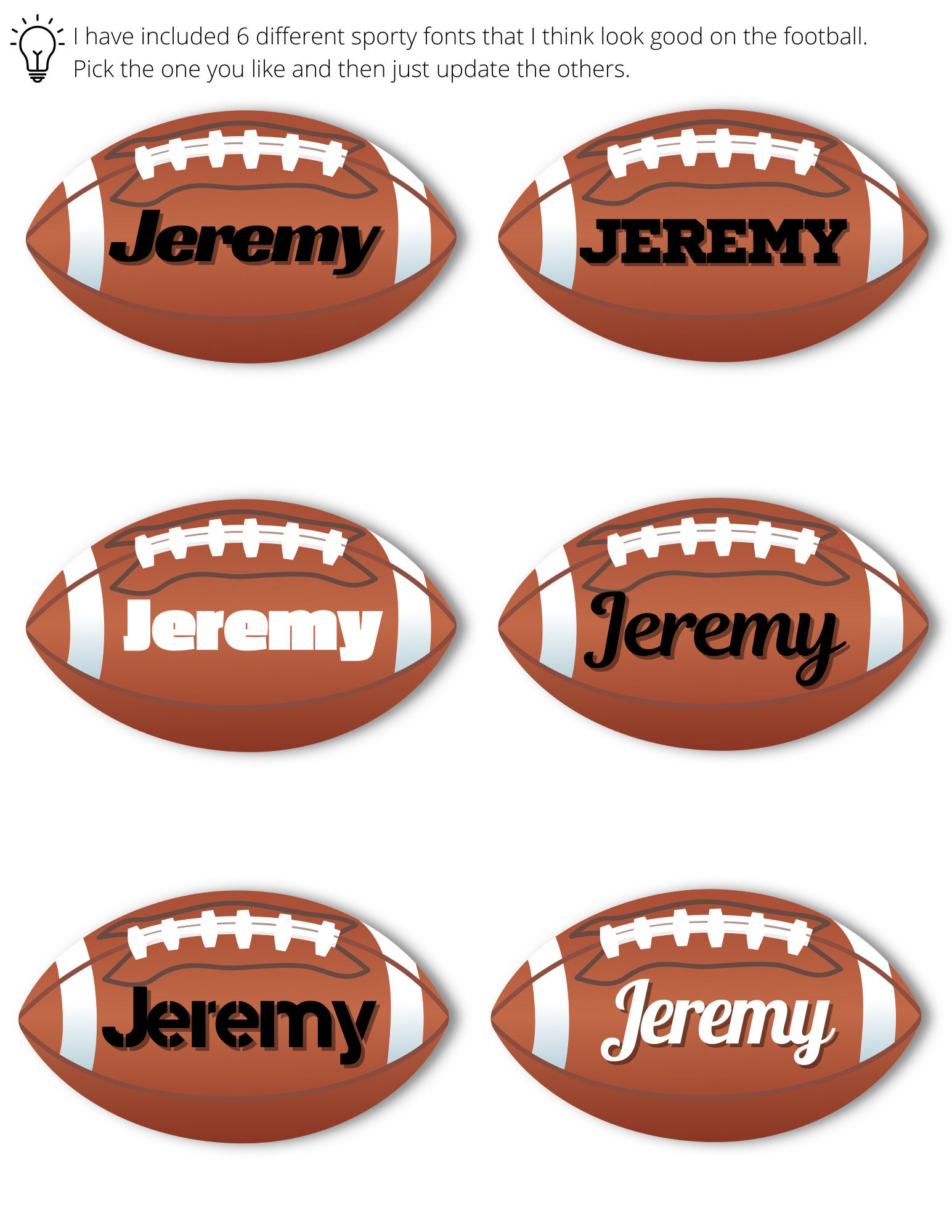 Football Name Tags Football Printables Football Team Ideas - Etsy