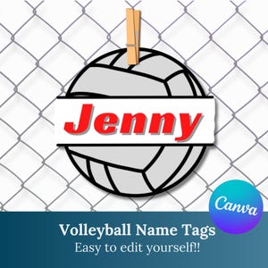 Volleyball Name Tags | Volleyball Printables | Volleyball Team Ideas | Editable Volleyball Tags