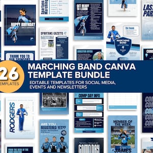 Marching Band Marketing and Communications Canva Template Bundle