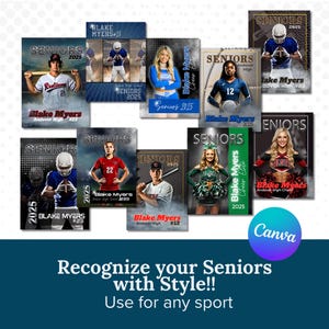 Senior Night Photo Template Sports Photo Poster | Canva Template| Sports Banner