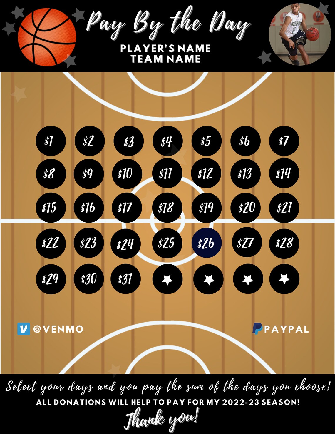  Free Calendar Fundraiser Template Basketball 