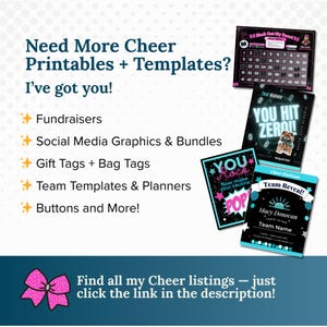Cheerleader Survival Kit Printable | Editable Team Gift (Digital Download) image 10