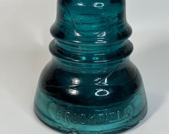 ビンテージ ブルックフィールド アクアブルー ガラス碍子 アンティーク 蜂の巣型電信信号
