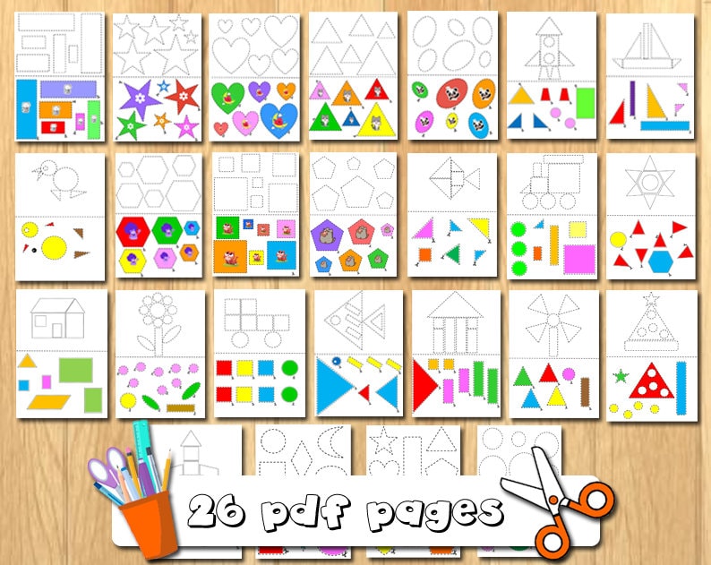 Montessori Cut and Glue Preschool Printables Cut and Paste Kindergarten ...