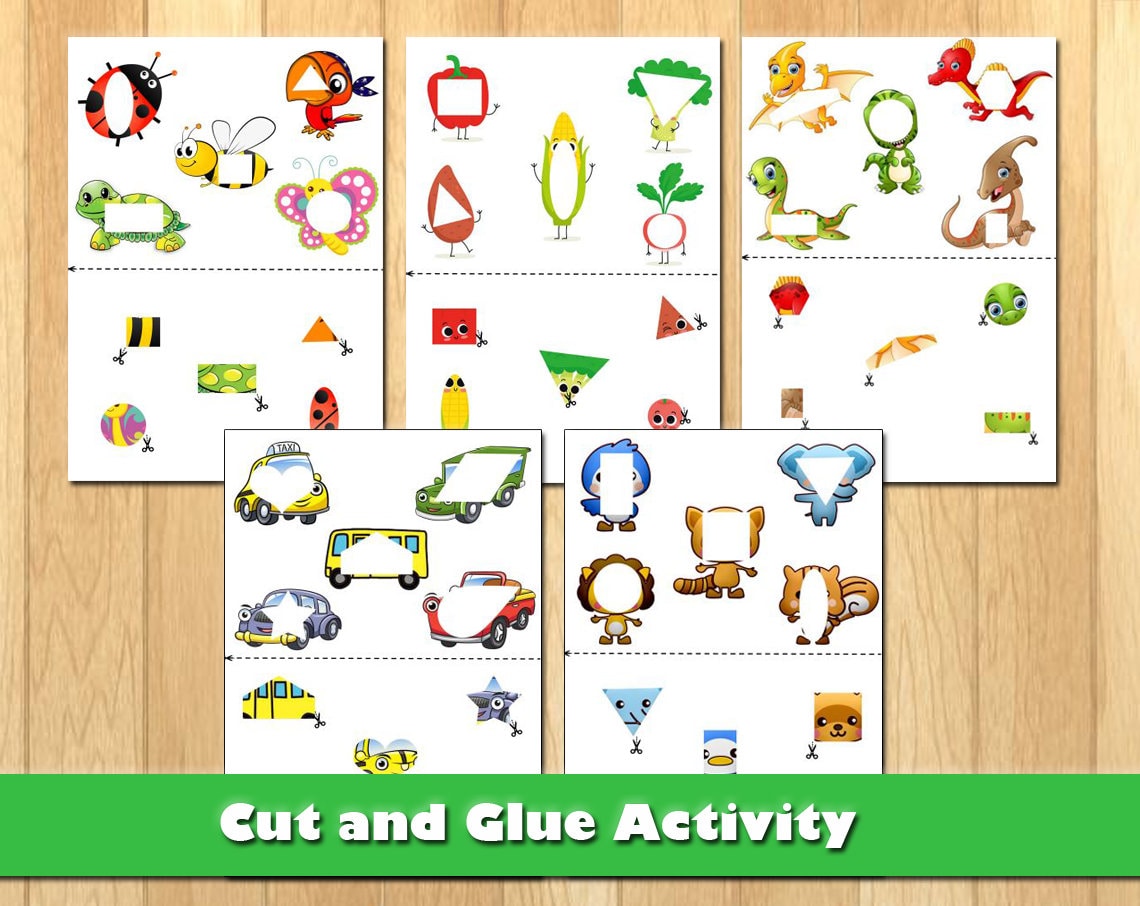 Cut and Glue Activities Cut and Paste Worksheets 38 Printable Pages