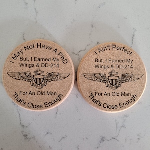 Naval Aviator Cork Coaster Set of 5 (Man or Lady)