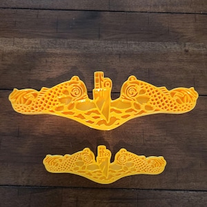 Delfines de la Marina de Guerra de los EE. UU. Filamento PLA impreso en 3D. Dorado o plateado