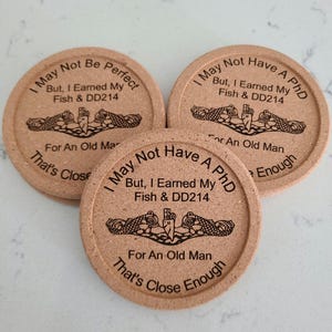 Navy Submariner Cork Lip Coasters Set of 5