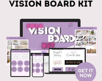 Vision Board Kit: Abundance & Positive Mindset (Printable PDF)