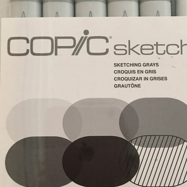 COPIC Sketch Markers **SALE 30-40 % Off ** Sketching Grays Double-Ended Markers ~ N2, N4, N6, N8 with 0.5 Multi Liners ~ NEW~ Free Shipping