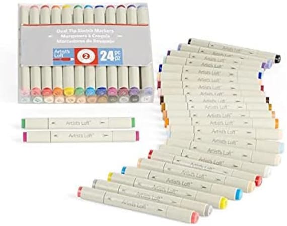 Artist's Loft 24 Color Dual Tip Markers ~*SALE 20% Off* Perfect Tool for ~  Sketching ~ Drawing ~ Calligraphy & other Artist's FREE Shipping