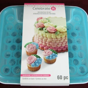 Celebrate It, 60 pc Cake decorating Tip Set with Case