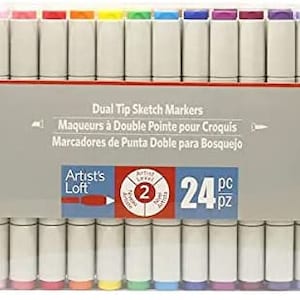 Artist's Loft 24 Color Dual Tip Markers ~*SALE 40% Off* Perfect Tool for ~ Sketching ~ Drawing ~ Calligraphy & other Artist's FREE Shipping