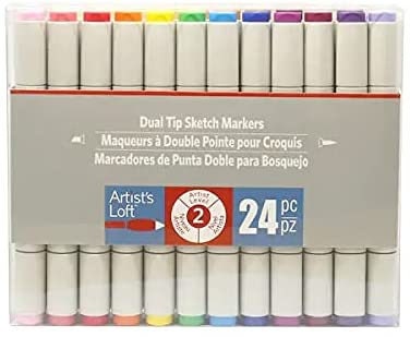 Artist's Loft 24 Color Dual Tip Markers ~*SALE 20% Off* Perfect Tool for ~  Sketching ~ Drawing ~ Calligraphy & other Artist's FREE Shipping