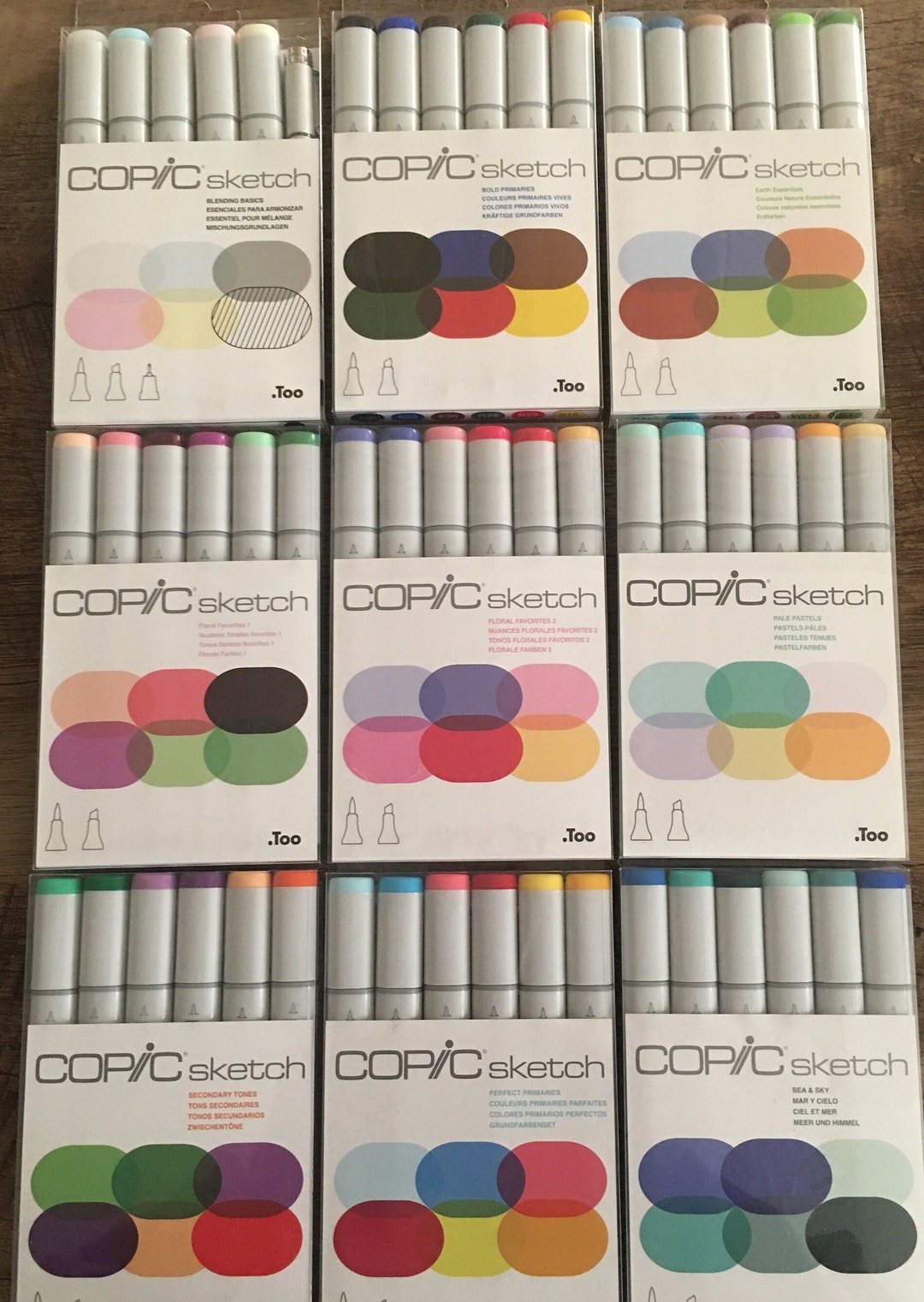  Copic Sketch Alcohol Marker 5 Colors + Multiliner SP Set,  Sketching Grays