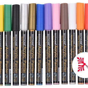 Acrylic Markers Paint Brush Pens ~ premium pens offer Richer Colors, more Flexible tip ~ Sketching, Coloring, Calligraphy and more.