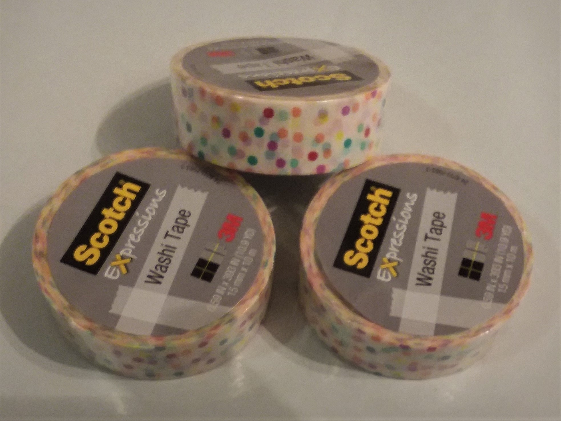 Scotch Fun Dots Expressions Washi Tape, 3/5 X 393 Great DYI Projects for  Games Planners Journals Parties free Shipping 