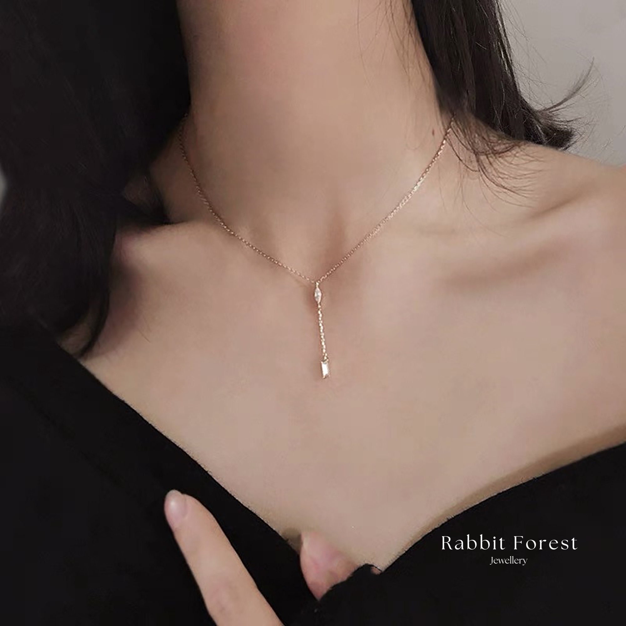 Gold y shop shaped necklace