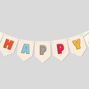 Circus Birthday Party Flag Banner, Birthday Garland, Carnival, Circus Party, Printable, Editable, INSTANT DOWNLOAD
