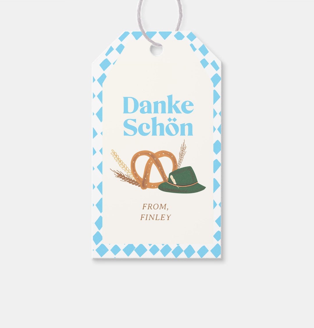 Oktoberfest Birthday Party Favor Tag, Thank You Tag, Oktwoberfest