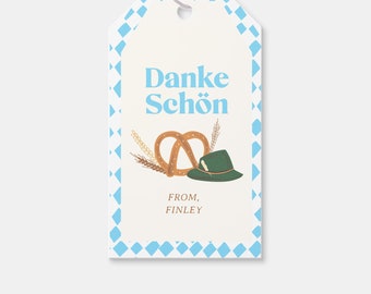 Oktoberfest Birthday Favor Tag: Printable Thank You (Instant Download)