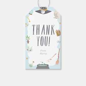 Magical Celebration Birthday Party Favor Tag, Thank You Tag, Wizards, Wizarding World, Printable, Editable, INSTANT DOWNLOAD