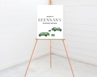 Garbage Truck Birthday Welcome Sign: Editable Party Poster (Digital Download)