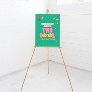 Two Cool Birthday Party Welcome Sign, 18x24, 24x36, Poster, 2nd Birthday, Printable, Editable, INSTANT DOWNLOAD