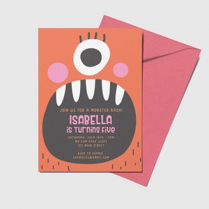Monster Birthday Party Invitation, Printable, Editable, INSTANT DOWNLOAD