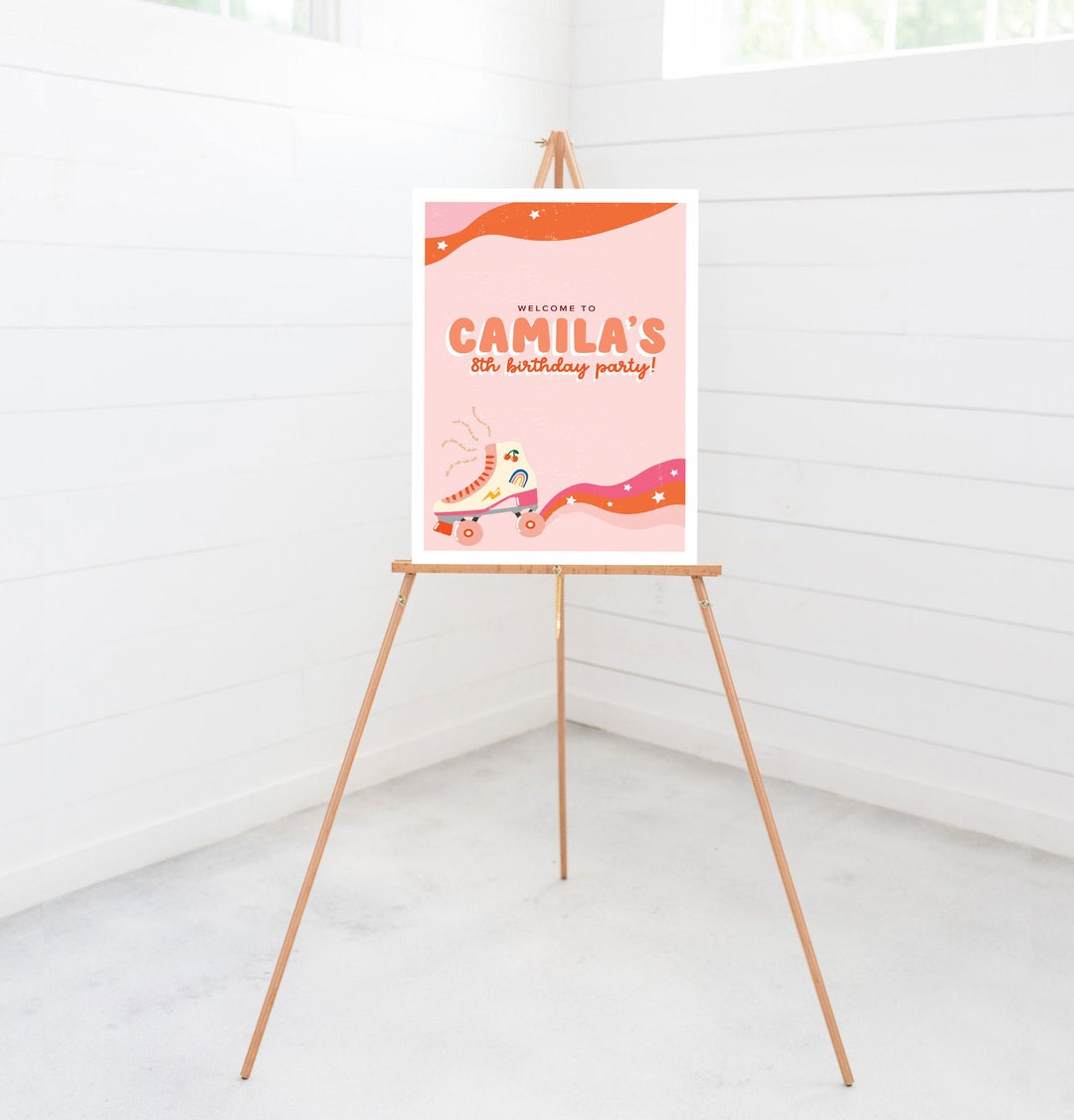 Roller Skating Birthday Welcome Sign, 18x24, 24x36, Poster, Skate Party ...