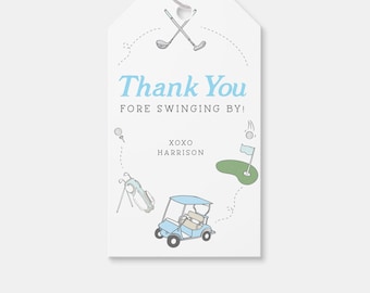 Golf Birthday Thank You Tag: Par-Tee Party Favor (Printable, Editable, Instant Download)